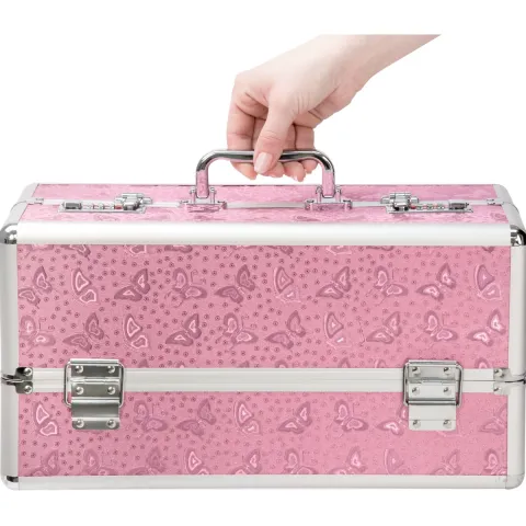 Большой чемодан для хранения секс-игрушек BMS Factory Large Lokable Vibrator Case Pink, кодовый замок