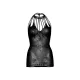 Ажурное платье-сетка Leg Avenue Lace mini dress с вырезами, чёрное, один размер