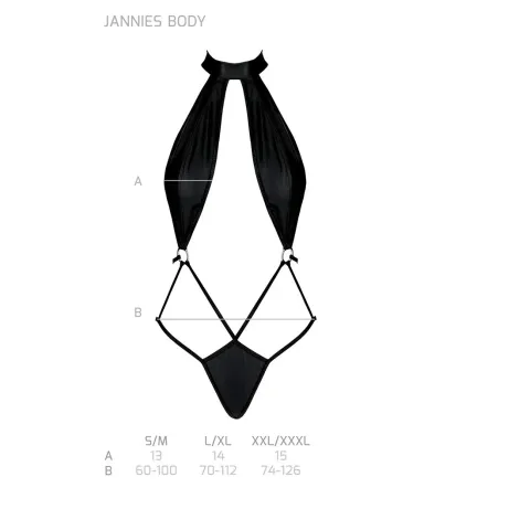 Боди-халтер из экокожи Passion JANNIES BODY L/XL черный