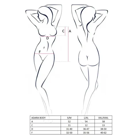 Боди-монокини Passion ADARA BODY XXL/XXXL, черный
