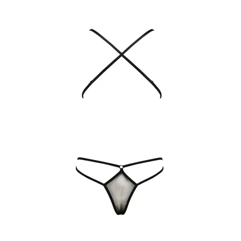 Боди-монокини с декольте Passion ERZA BODY XXL/XXXL, черный