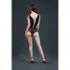 Боді Moonlight Model 11 XS-L Black, глибоке декольте, вставки з великої сітки з боків, імітація трус