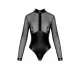 Боди Noir Handmade F321 Edge, L, низ из латекса, верх из сетки, молния по всей длине, украшение в виде колец