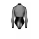 Боди Noir Handmade F321 Edge, L, низ из латекса, верх из сетки, молния по всей длине, украшение в виде колец