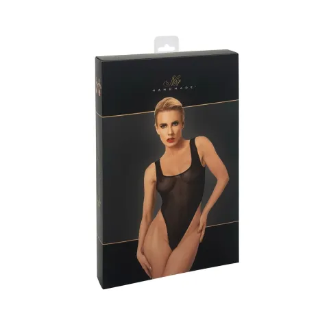Боді Noir Handmade F322 Paparazzi, XXL, прозоре, низ стрінги, високі вирізи