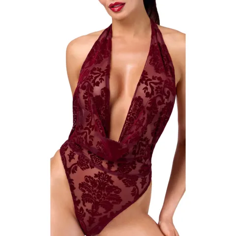 Боди Noir Handmade F386 Kink Royal с каскадным кроем, размер S