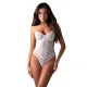Боди Obsessive Alissium Teddy White, XS/S, лиф с мягкими чашками, высокие вырезы для ног