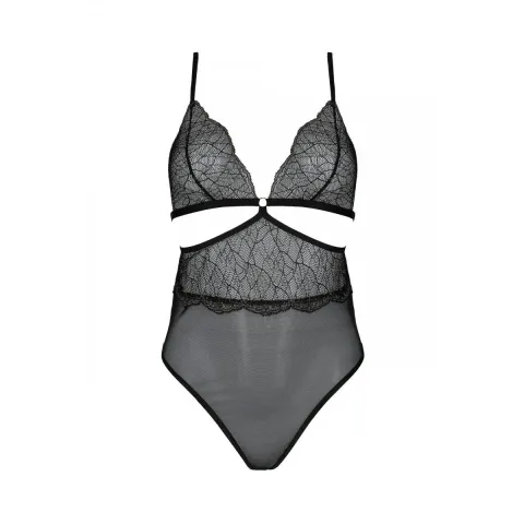 Боді Passion AMBERLY BODY black, L/XL, відкрита спина, низ стрінги