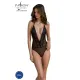 Боді Passion DROSERA BODY black, L/XL, високі вирізи, верх на зав’язках