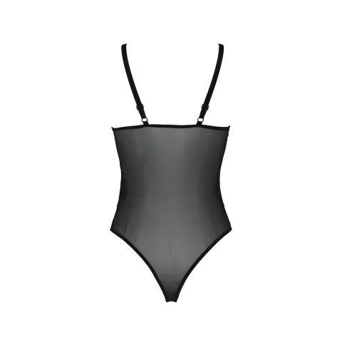 Боді Passion KERRIA BODY black, L/XL, з високими вирізами та верхом балконет