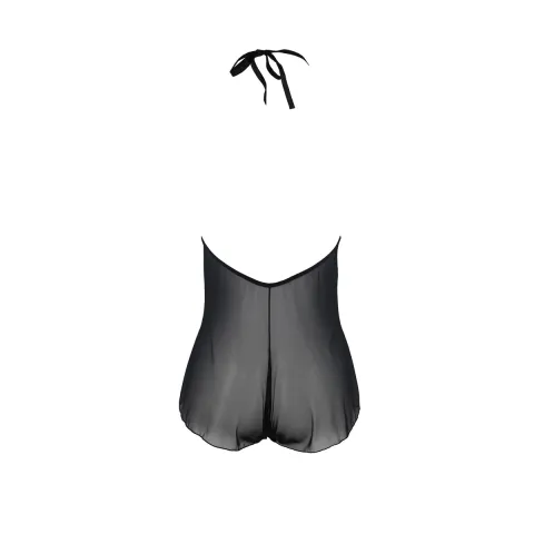 Боді Passion LEAFA BODY black, L/XL, на зав'язках, м'яка чашка, низ у вигляді шортиків