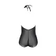 Боді Passion LEAFA BODY black S/M, на зав'язках, м'яка чашка, низ у вигляді шортиків