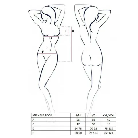 Боди Passion MELANIA BODY S/M, черный