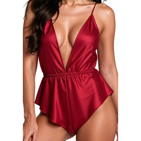 Боди Passion SENSIE BODY бордового цвета, размер XL