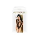 Боди Penthouse Devils Advocate S/L Black, вырез на животе, имитация плетения