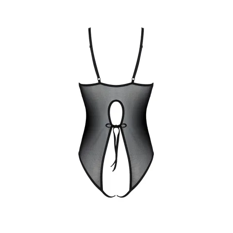 Боди с ажурным декором и открытым шагом Passion URSULA BODY XXL/XXXL, черный