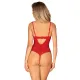 Боди с вырезом Obsessive Ingridia crotchless teddy XL/2XL, красное, открытая грудь
