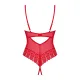 Боди с вырезом Obsessive Ingridia crotchless teddy XL/2XL, красное, открытая грудь