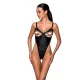 Боди из экокожи Passion CELINE BODY XXL/XXXL, черный, с вырезом, открытый