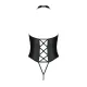 Боді з екошкіри Passion NANCY BODY 4XL/5XL black, з імітацією шнурівки та відкритим доступом