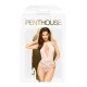 Боди с глубоким декольте и высокими трусиками Penthouse — Toxic Powder White L/XL