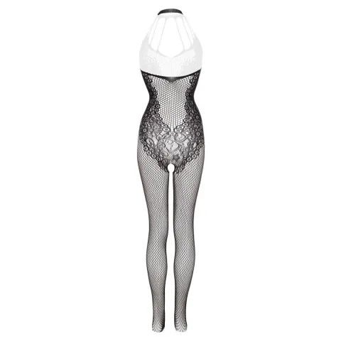 Бодістокінг - Christine Crotchless Bodystocking With Flowerlace Amara, чорний