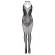 Бодістокінг - Christine Crotchless Bodystocking With Flowerlace Amara, чорний