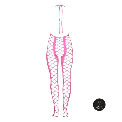 Бодістокінг - Ouch! Bodystocking With Halterneck, рожевий XL/4XL
