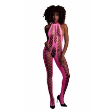 Бодістокінг - Ouch! Bodystocking With Halterneck, рожевий XS/XL