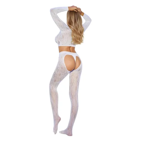 Бодістокінг - Bodystocking 2078, білий - One Size