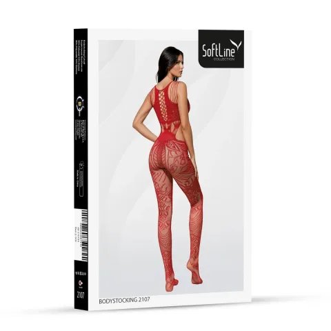Бодістокінг - Bodystocking 2107 червоний - One Size