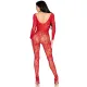 Бодістокінг Leg Avenue Crotchless Fishnet Bodystocking One Size Red