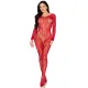 Бодістокінг Leg Avenue Crotchless Fishnet Bodystocking One Size Red