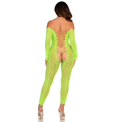 Бодістокінг Leg Avenue Безпромежность Бельё без ног Бодистокинг One Size Neon Green