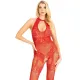 Бодістокінг Leg Avenue Rhinestone Lace and Net, One Size, червоний, зі стразами, відкритий доступ