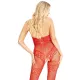 Бодістокінг Leg Avenue Rhinestone Lace and Net, One Size, червоний, зі стразами, відкритий доступ
