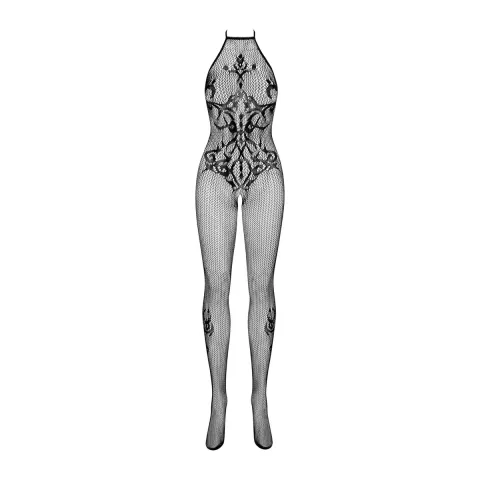 Бодістокінг Obsessive Bodystocking G308 S/M/L, халтер, декор у вигляді татуювання