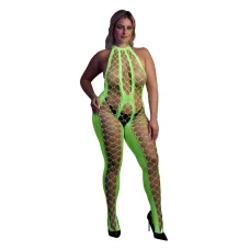 Бодістокінг - Ouch! Bodystocking With Halterneck, зелений XL/4XL