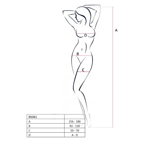 Бодістокінг Passion BS061 white, комбінезон, імітація панчіх
