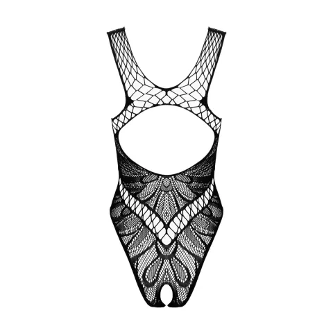 Боди-стокинг с вырезами Obsessive B138 teddy S/M/L, черный, с открытыми частями