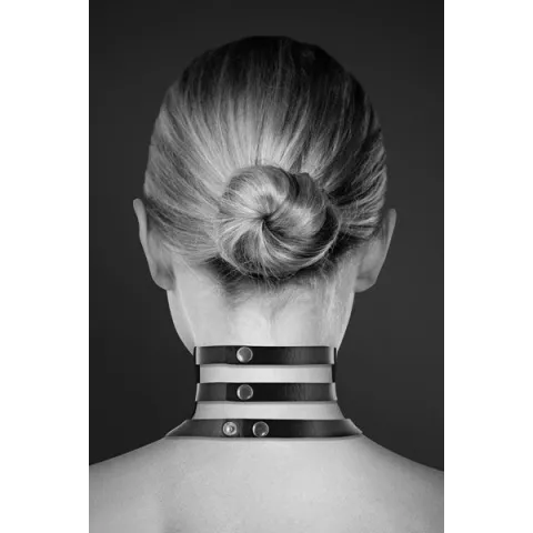 Тройной чокер с кольцом для поводка Bijoux Pour Toi — FETISH, экокожа