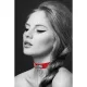 Чокер с кольцом для поводка Bijoux Pour Toi — FETISH Red, экокожа