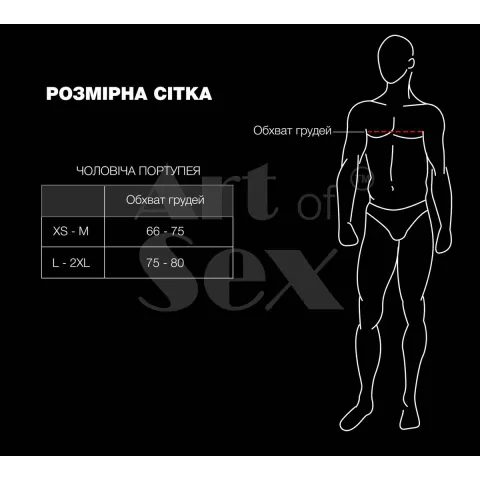 Чоловіча портупея Art of Sex - Spartacus, натуральна, колір чорний, розмір XS-M