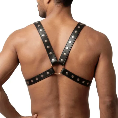 Чоловіча портупея Art of Sex - Spartacus, натуральна шкіра, колір чорний, розмір L-2XL