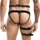 Мужские подвязки из натуральной кожи Art of Sex — Serge, цвет: черный, размер: L–2XL