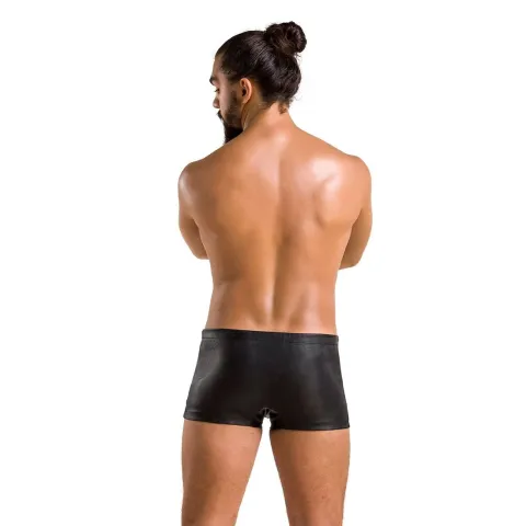 Мужские кожаные боксёры с заклёпками Passion 048 SHORT DAVID XXL/XXXL ЧЁРНЫЙ