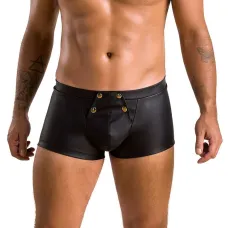 Мужские кожаные боксёры с клапаном Passion 050 SHORT PATRICK S/M Black
