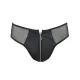 Чоловічі сліпи на блискавці Passion 042 SLIP TIMMY XXL/XXXL Black, екошкіра, сітка