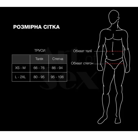 Чоловічі труси з сітки Art of Sex — Demir, колір чорний, розмір L–2XL