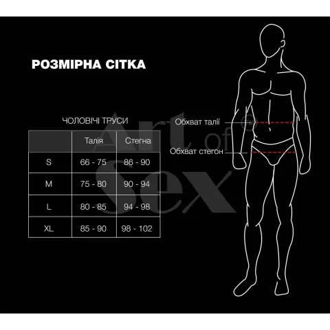 Чоловічі труси з сюрпризом Art of Sex - Gladiator, чорні з ефектом мокрого оксамиту, розмір L